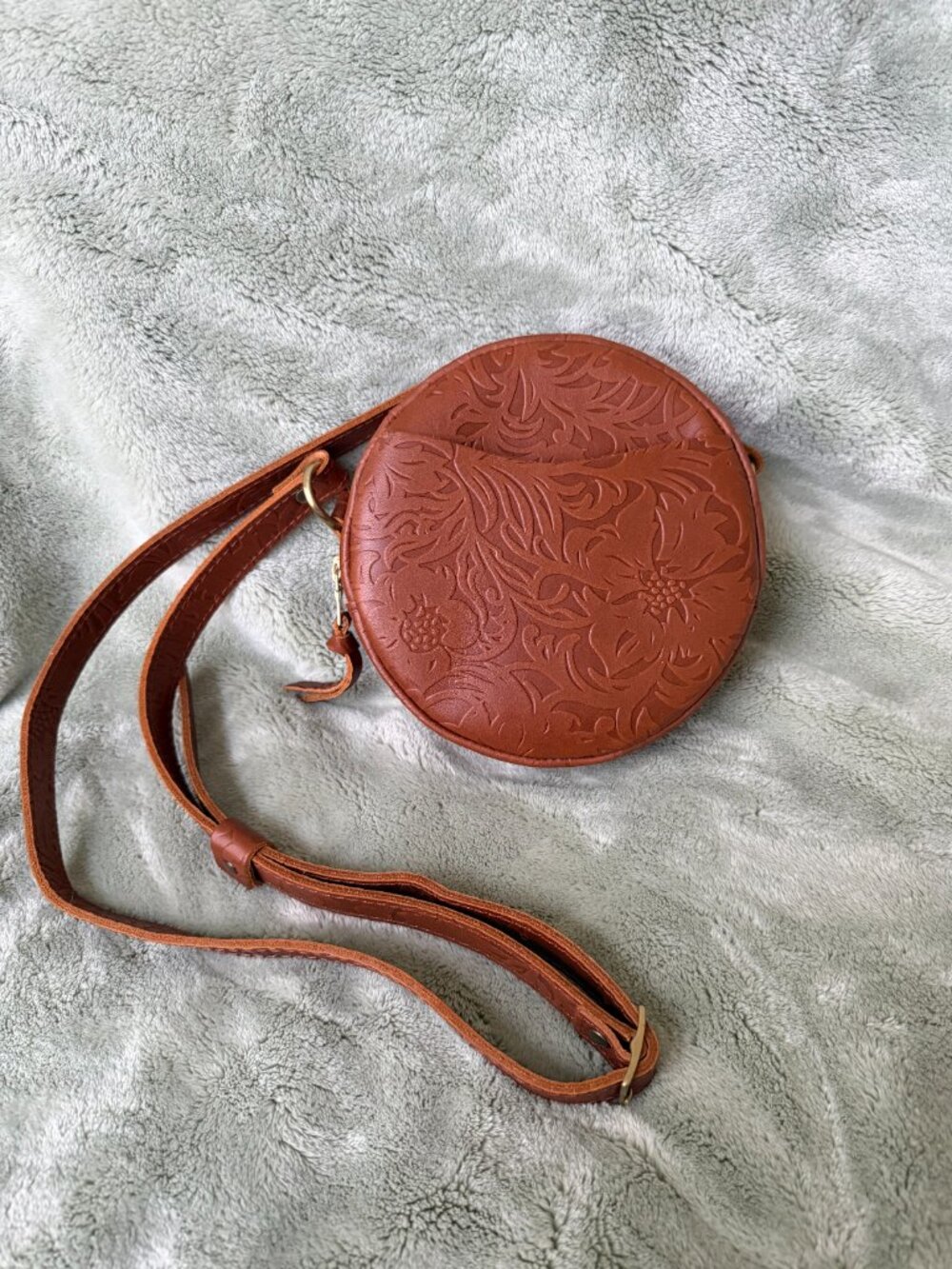 Floral Embossed Leather Crossbody Bag | Portland Leather Goods